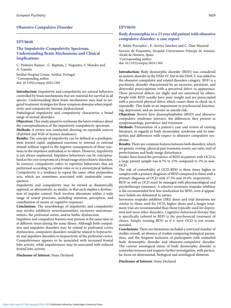 The Impulsivity Compulsivity Spectrum Understanding Brain Mechanisms ...