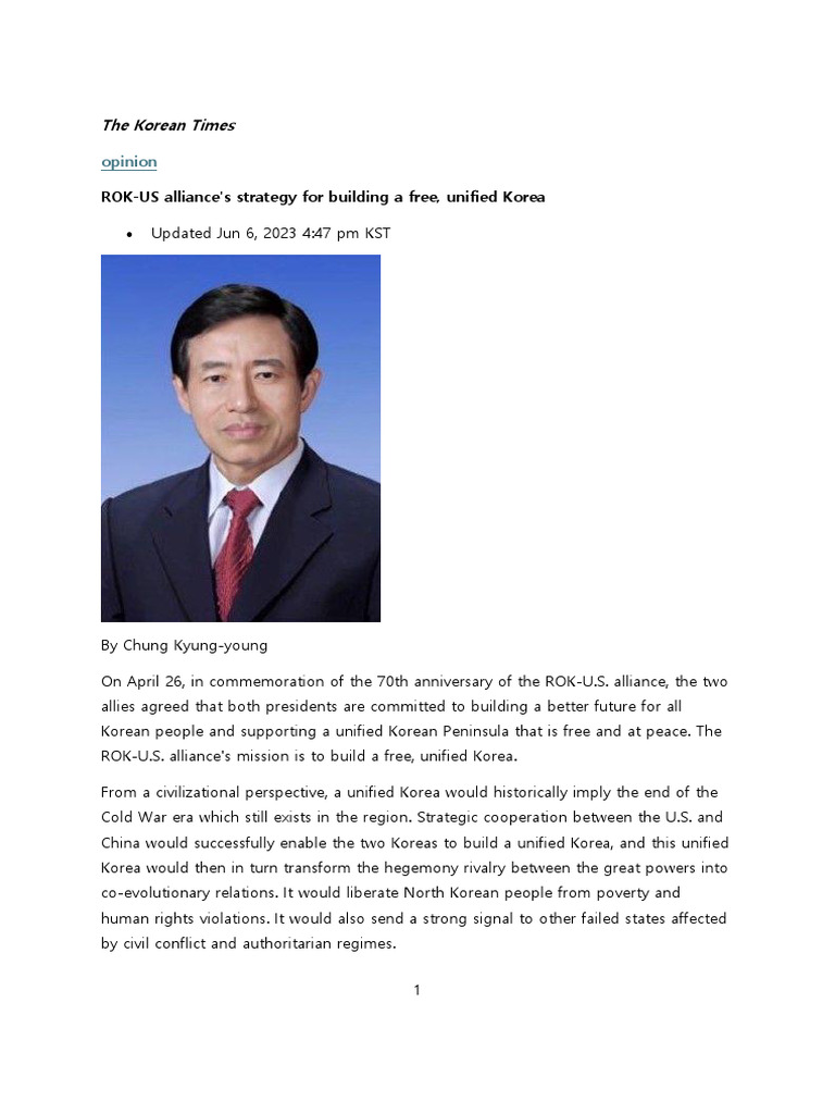 4th Week, 4-4, Chung Kyung-Young, ROK-US Alliance's Strategy For ...