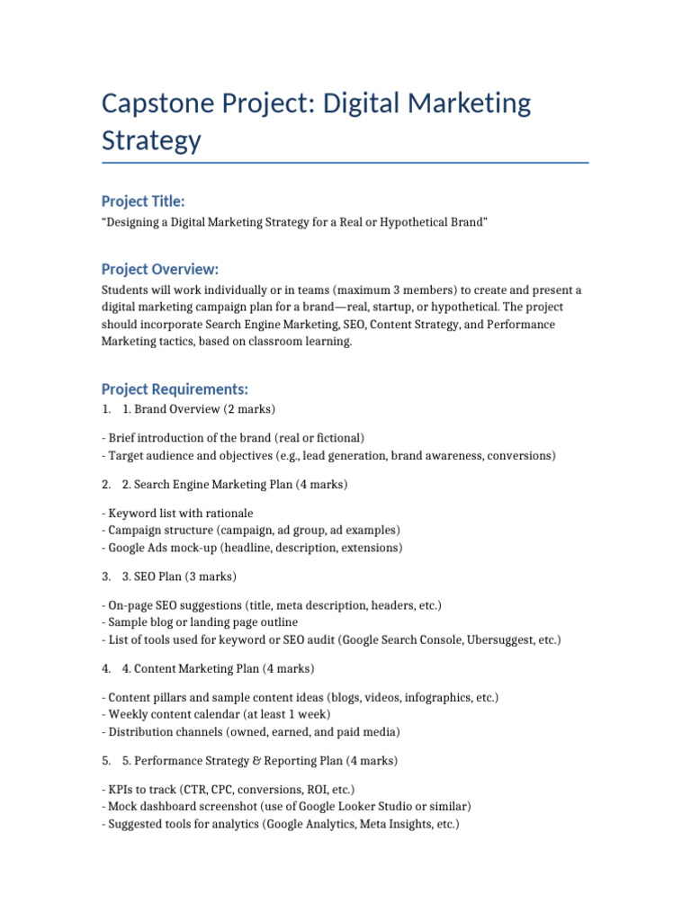 Capstone Project Digital Marketing Assignmant-2 | PDF