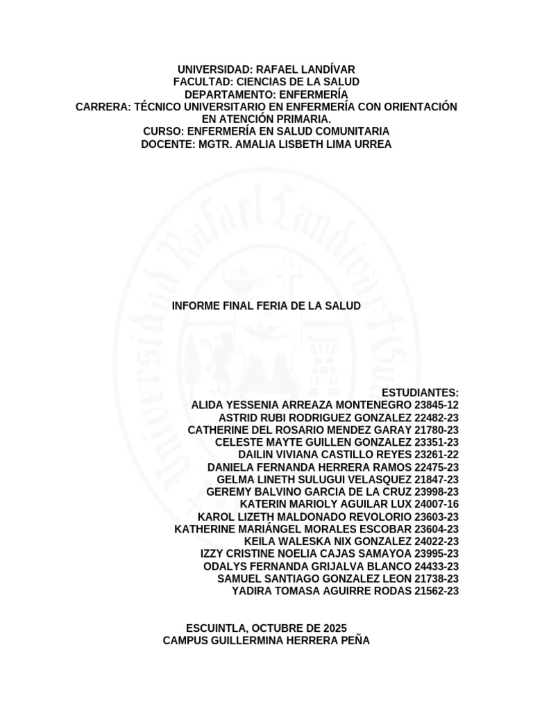 Feria Informe | PDF | Cuidado de la salud | Alimentos