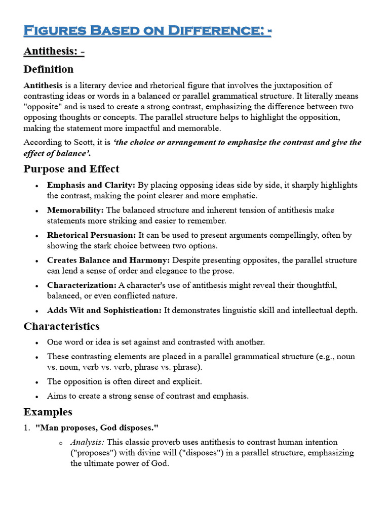 Epigram vs. Antithesis Explained | PDF | Truth | Paradox