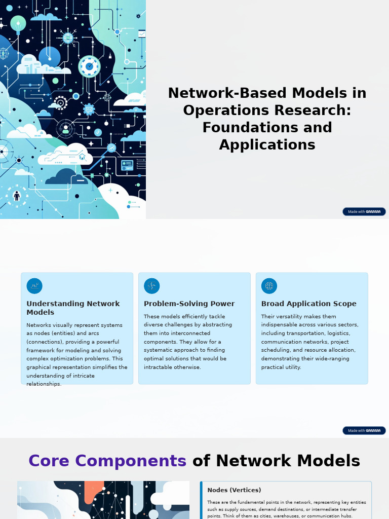 Network Based Models in Operations Research Foundations and ...