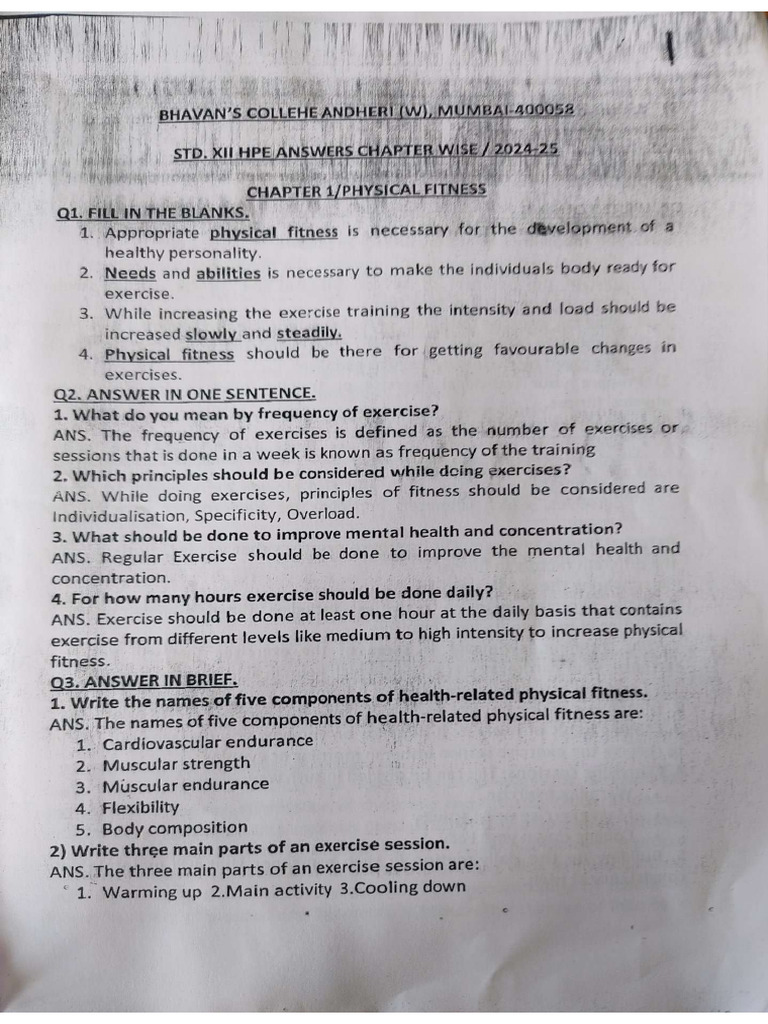 HPE XII Notes of Annual Exam 2025-26 | PDF