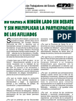 4 de Mayo 2012 - No Vamos A Ningún Lado Sin Debate y Sin Multiplicar La Participación de Los Afiliados