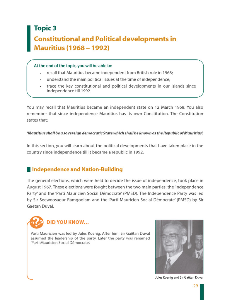 Sms - g9 - Rep2022 Unit 1 Topic 3 | PDF | Mauritius