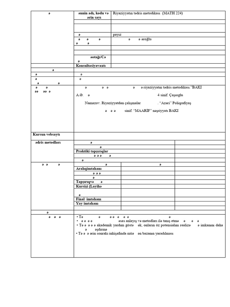 Teaching Methods of Math (Tarlan Garayev) | PDF