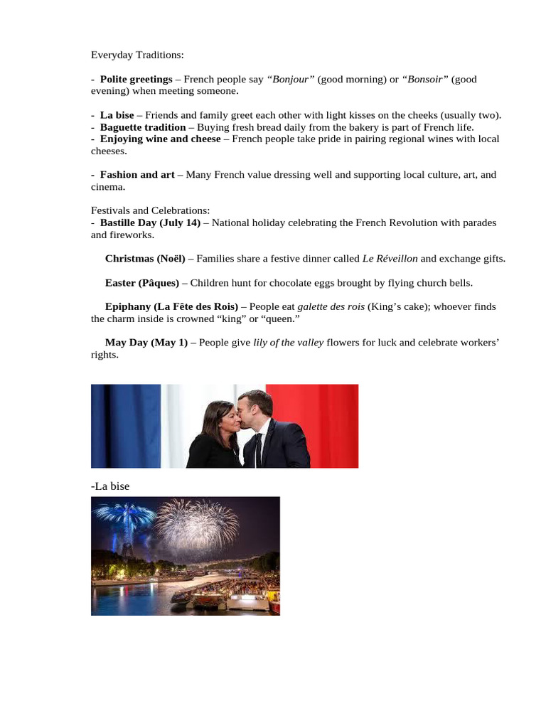 French Cultural Traditions and Celebrations | PDF