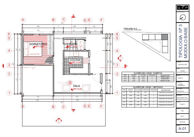 Especificaciones de Vanos en Vivienda Unifamiliar | PDF