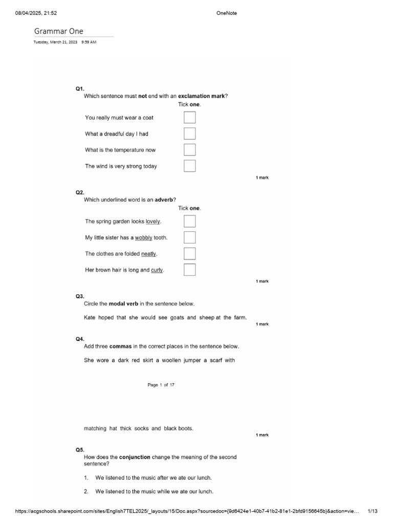 Grammar One Overview | PDF