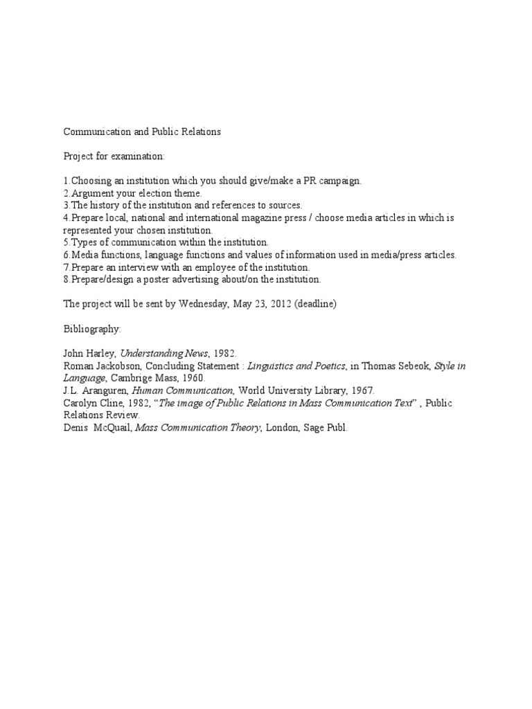 PR Campaign Project Guidelines | PDF | Public Relations | Mass Media