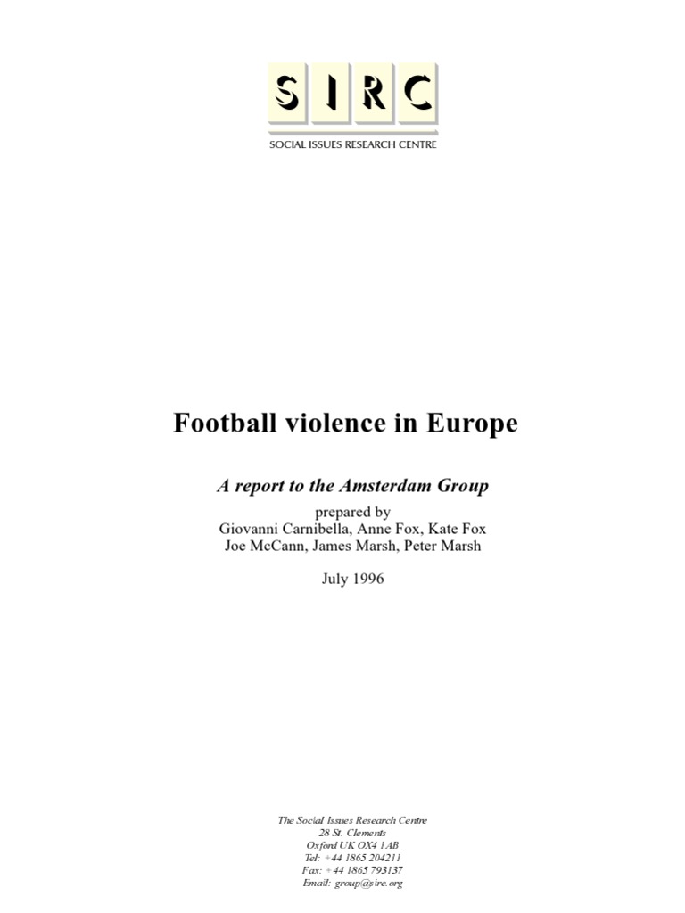 Football Violence PDF Discourse Violence
