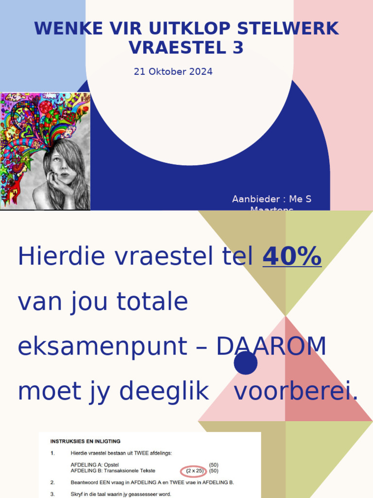 Wenke Vir Uitklop Stelwerk | PDF