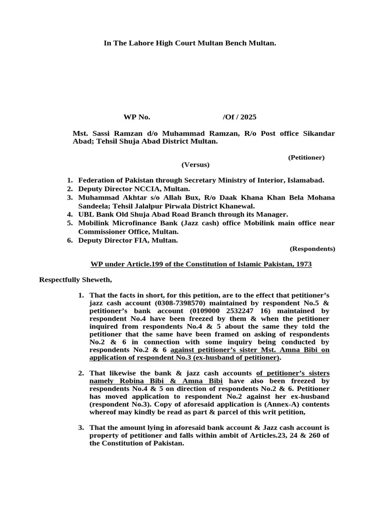 FIA Office Location in Multan | PDF | Affidavit | Justice