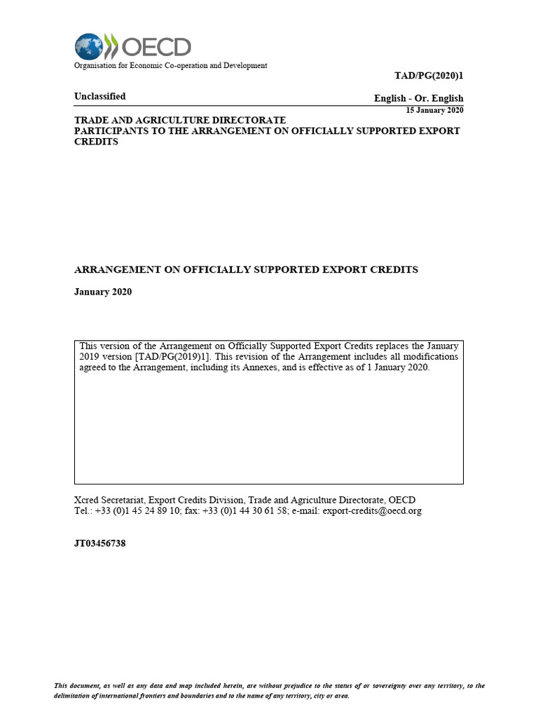 Arrangement on Export Credits 2020 | PDF | Credit Rating | Credit