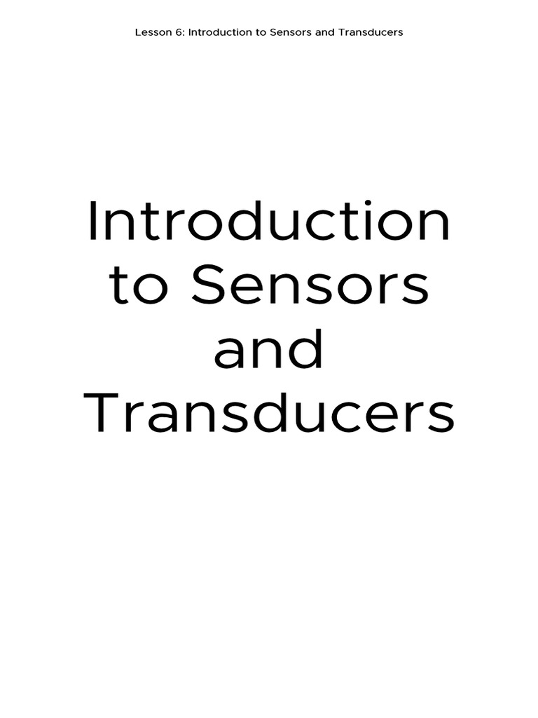 Introduction To Sensors and Transducers | PDF