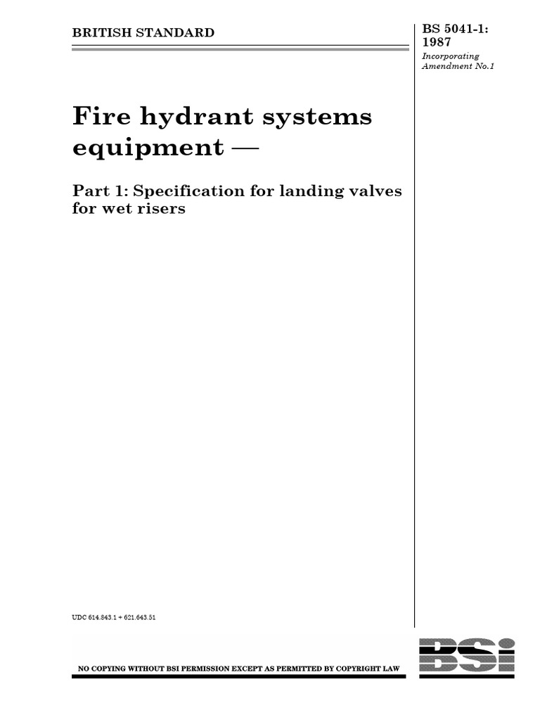 BS 5041-1: Landing Valve Specifications | PDF | Valve | Screw
