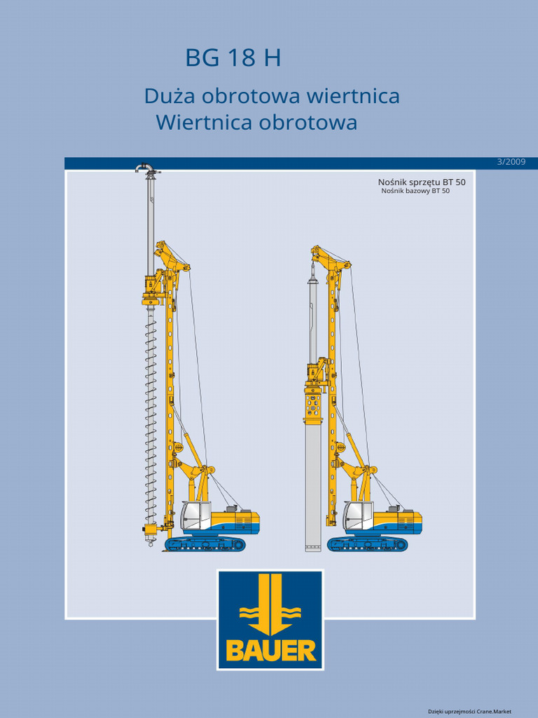 Bauer Drilling Rigs Spec 868a95 | PDF