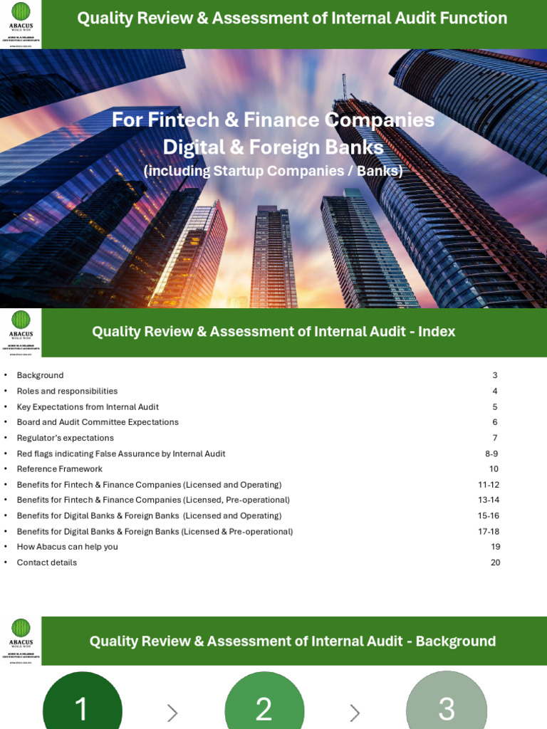 Quality Assessment of Internal Audit Function | PDF | Internal Audit ...