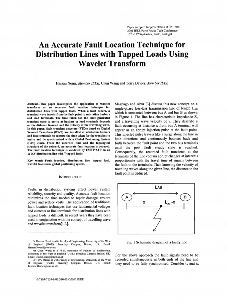 Wavelet Transform for Fault Location in Power Lines | PDF | Filter ...
