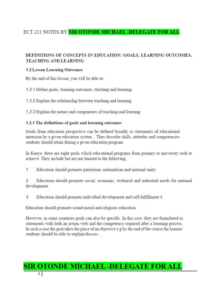 ECT 211 NOTES Na OTONDE MICHAEL | PDF | System | Systems Theory