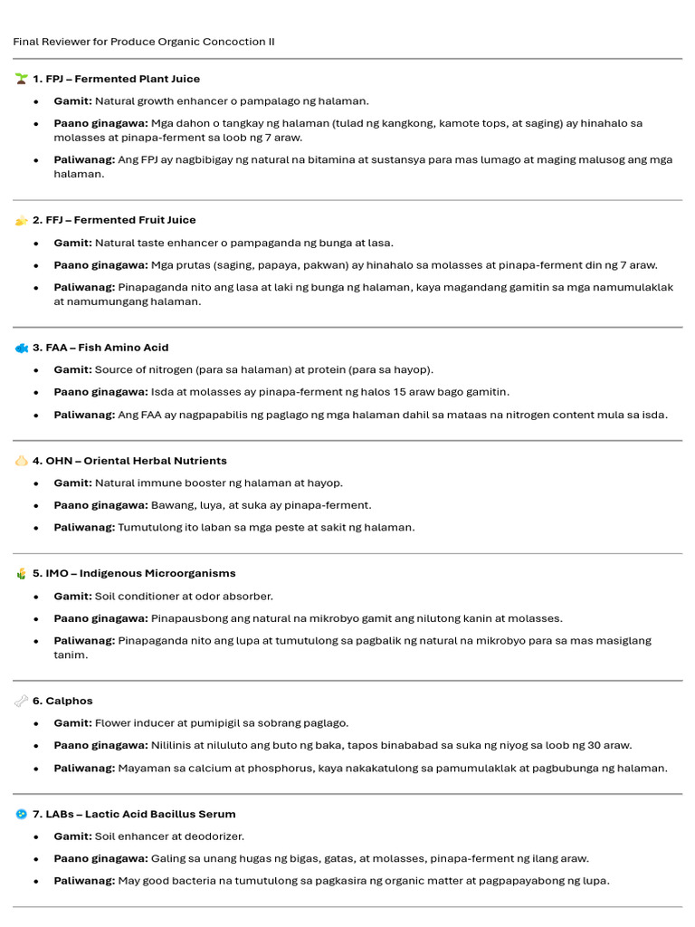 Final Reviewer For Produce Organic Concoction II | PDF