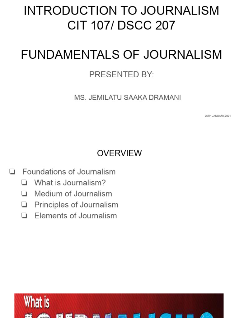 Introduction to Journalism Basics | PDF | Journalism | Mass Media