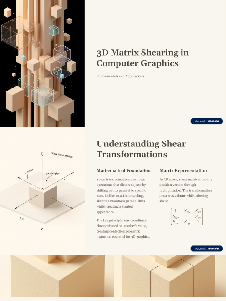 3D Shearing Techniques in Graphics | PDF | Matrix (Mathematics ...