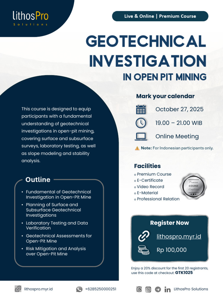 SC01 Geotechnical Investigation in Open Pit Mining V2 | PDF ...