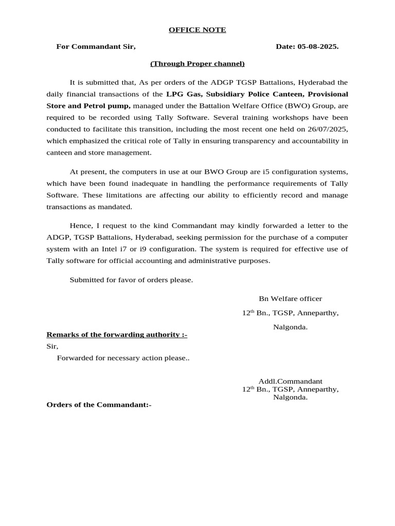 Computer Request Note | PDF