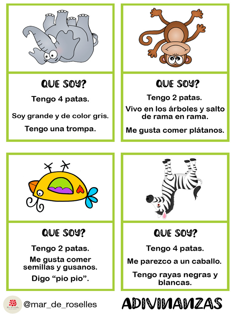 Adivinanzas de Animales para Niños | PDF | Zoología | Aves