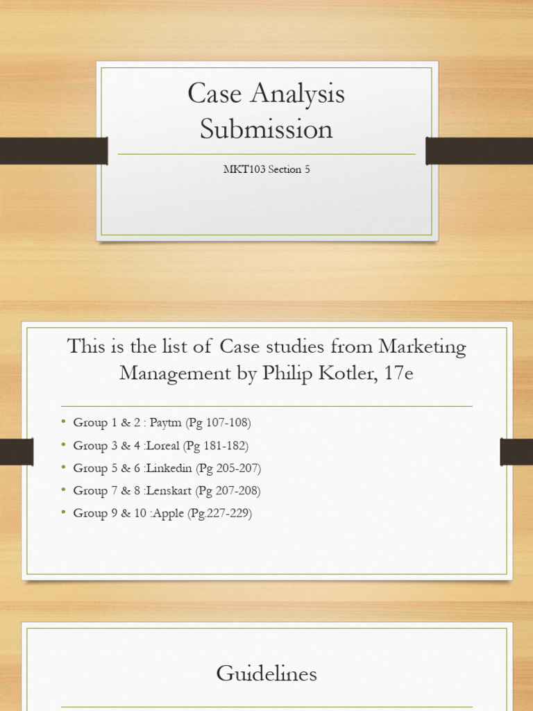MKT103 Case Study Submission Guidelines | PDF | Citation | Human ...