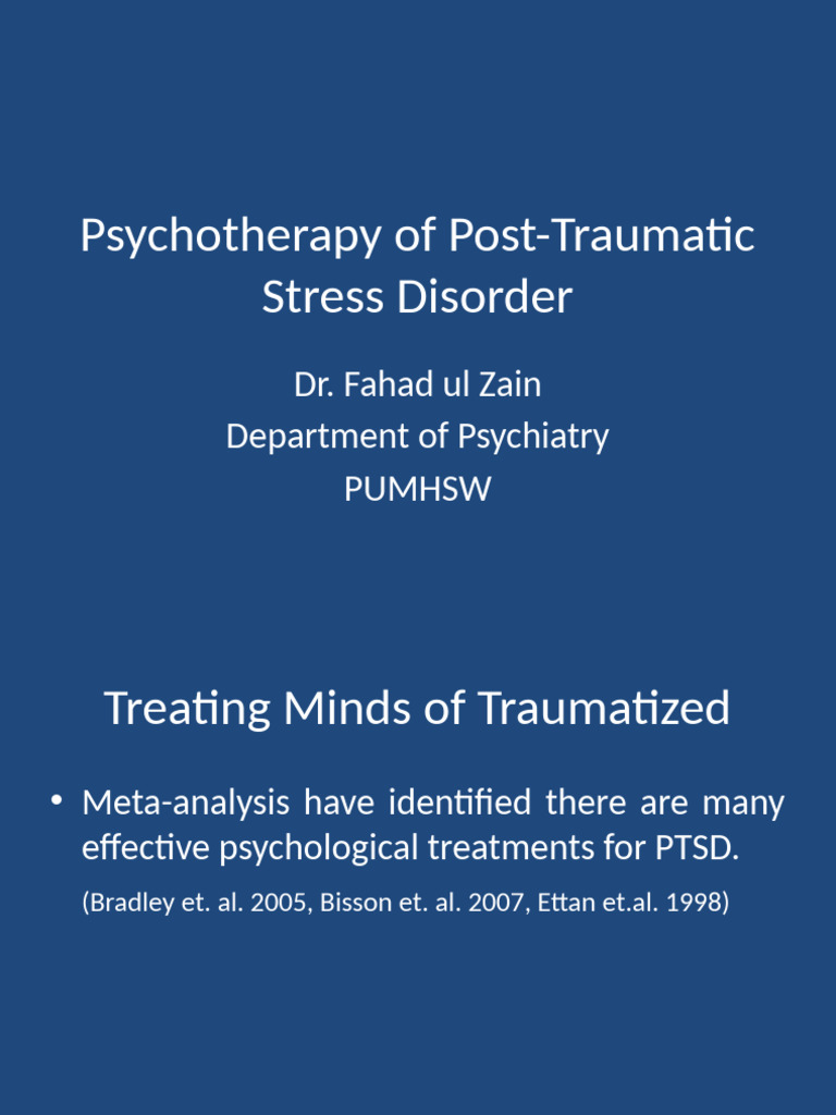 Effective PTSD Psychotherapy Techniques | PDF | Psychological Trauma ...