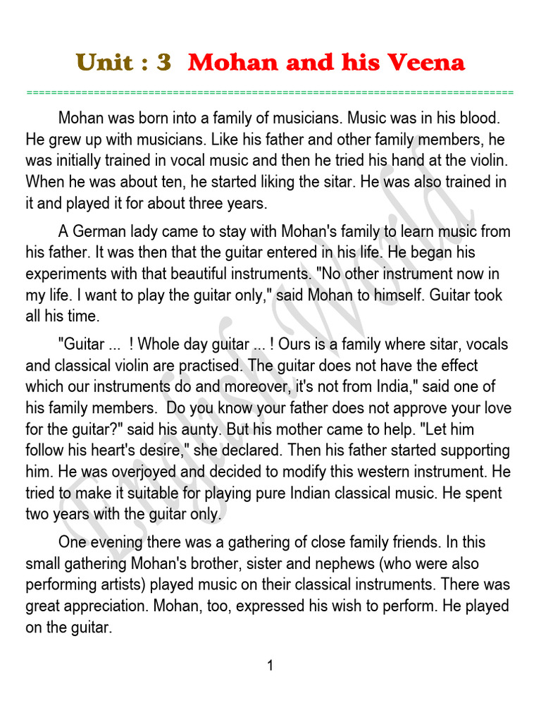 Mohan's Journey to the Mohan Veena | PDF | Gravity | Moon