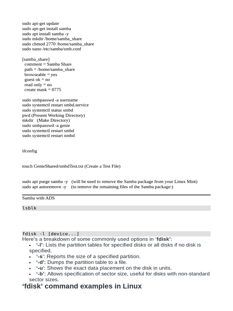 Samba Installation and Configuration Guide | PDF