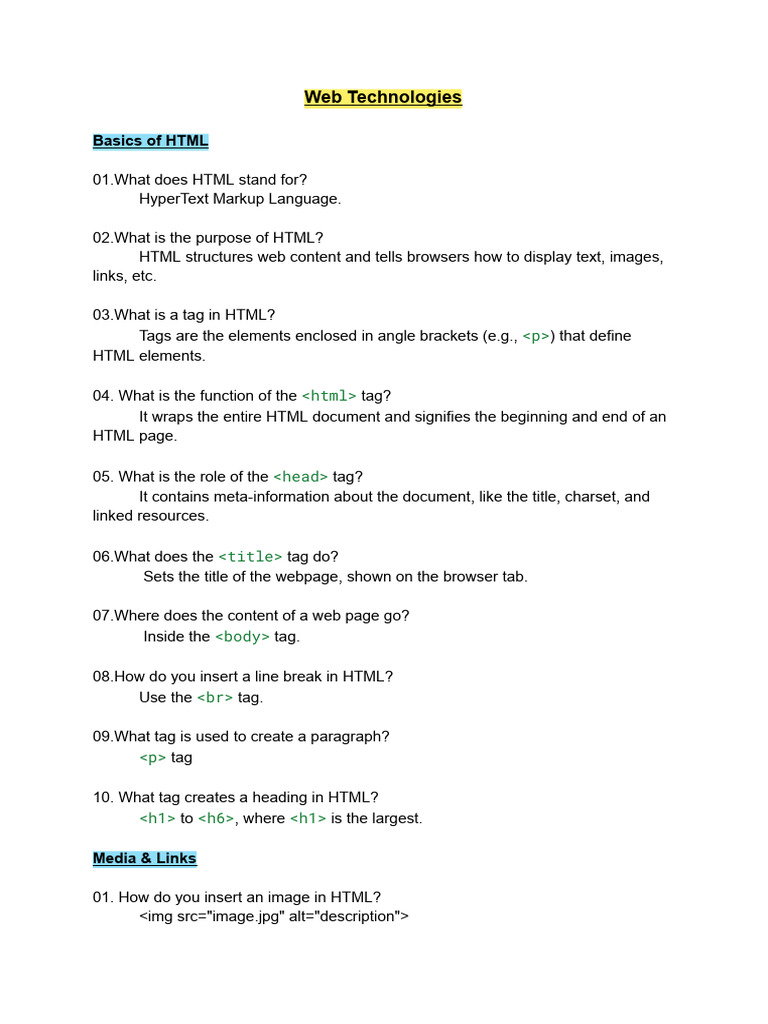 HTML Basics and CSS Overview | PDF | Html Element | Hyperlink