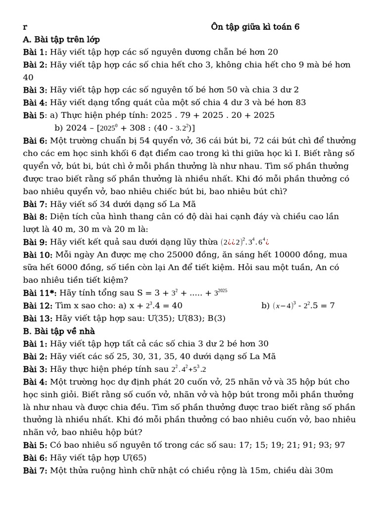 Bu I 15. Toán 6 | PDF