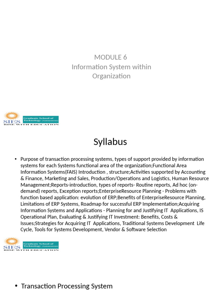 Mod6 Notes Upload 23.9 | PDF | Enterprise Resource Planning | Business