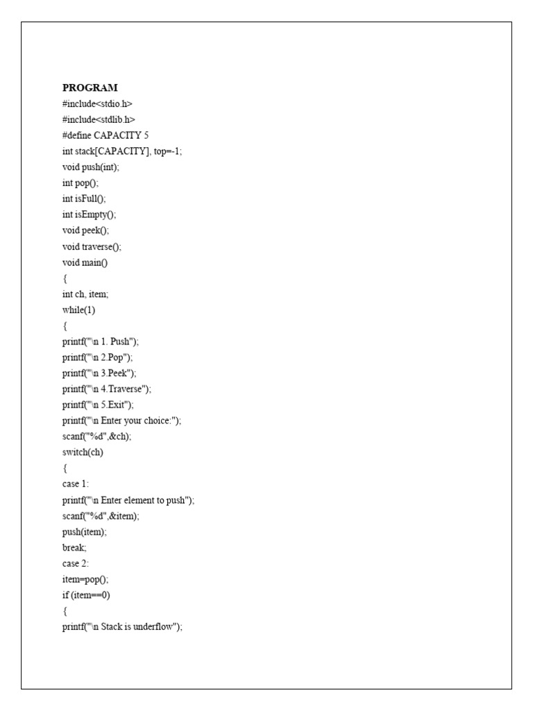 Stack and Queue Operations in C | PDF | Queue (Abstract Data Type ...