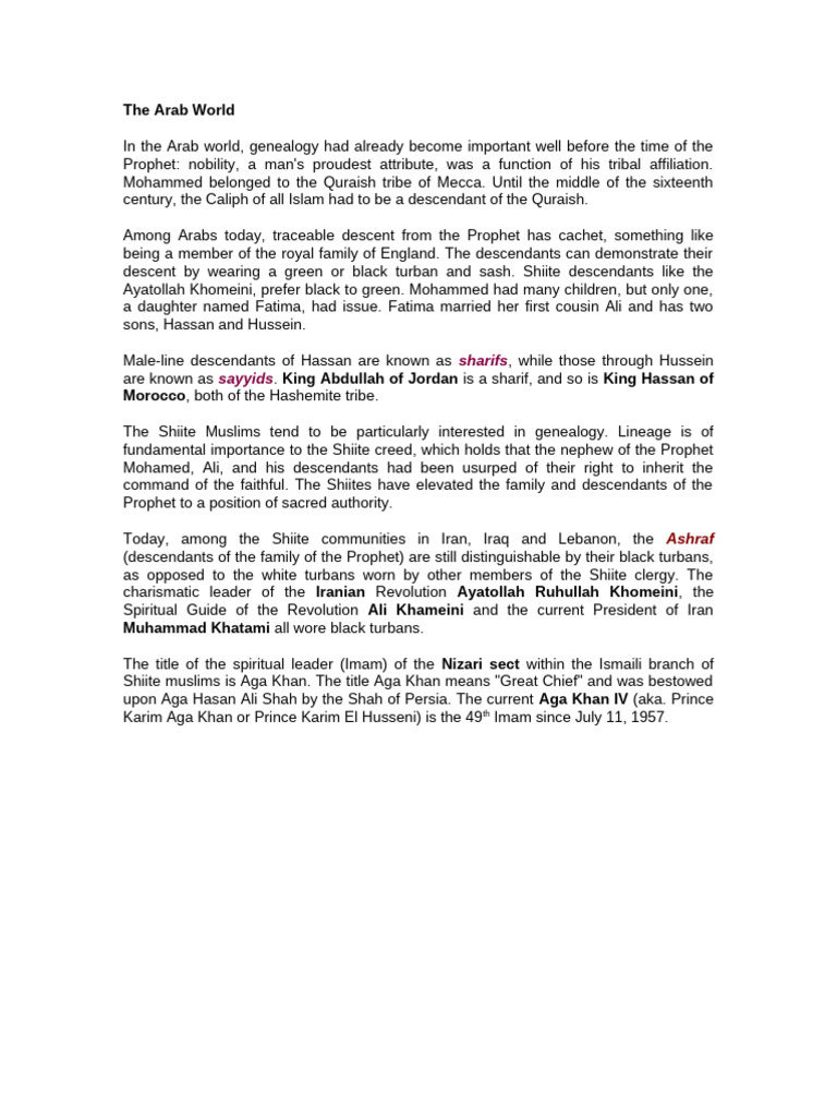 Sharif & Sayyid | PDF