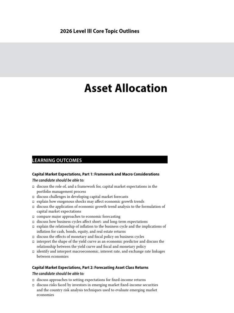 2026 Asset Allocation Framework Guide | PDF | Financial Risk | Asset ...