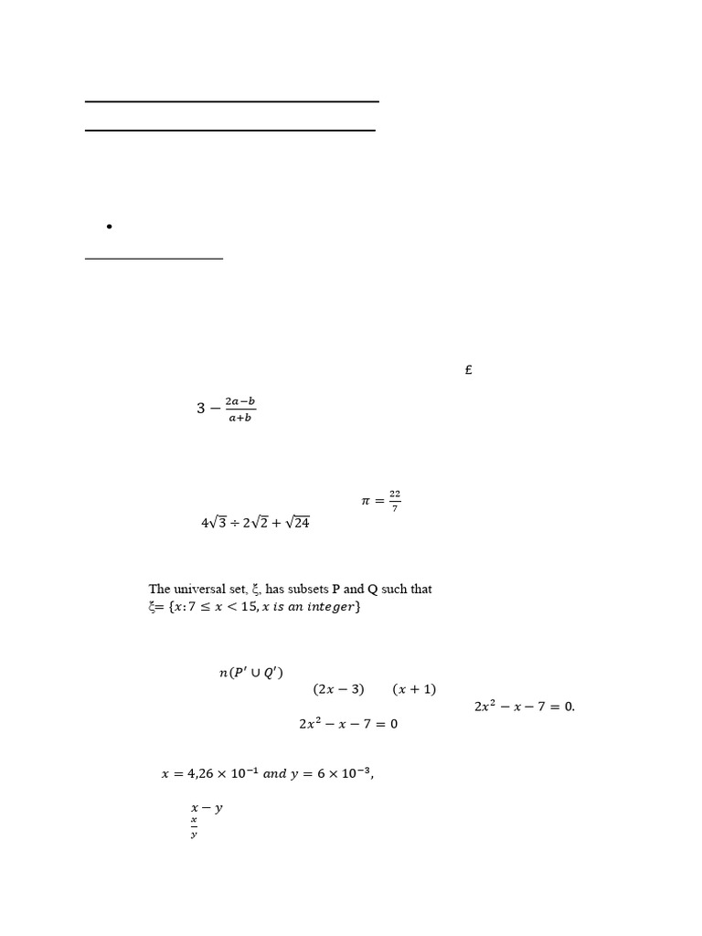 O Level Mathematics Paper 2 Practice Exam | PDF | Arithmetic | Number ...