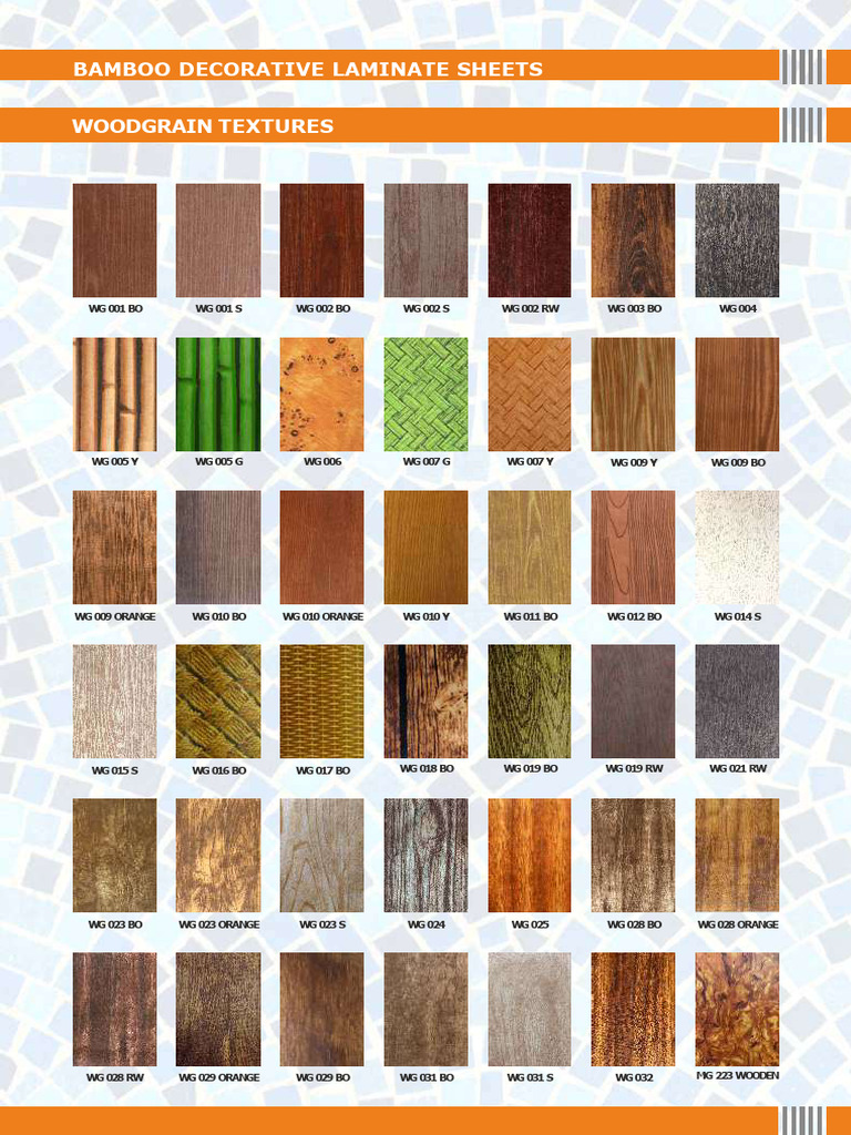Decorative Laminates and Textures List | PDF | Blue | Color