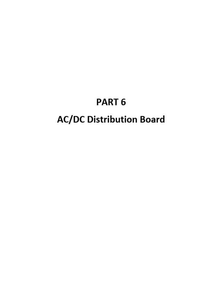 AC/DC Distribution Board Maintenance Guide | PDF | Electric Power ...