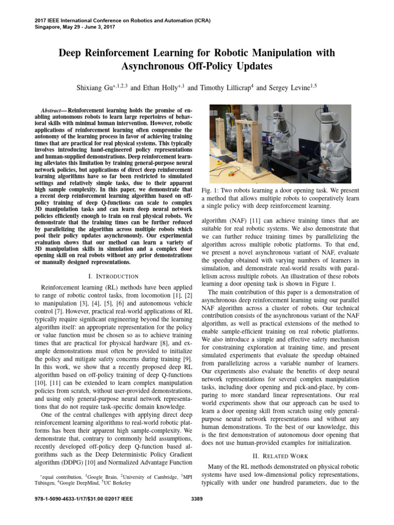Asynchronous Deep RL for Robot Skills | PDF | Learning | Machine Learning