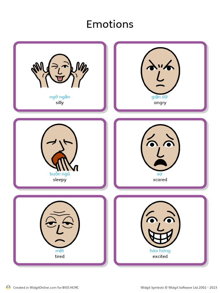Emotions Vocabulary with Symbols | PDF