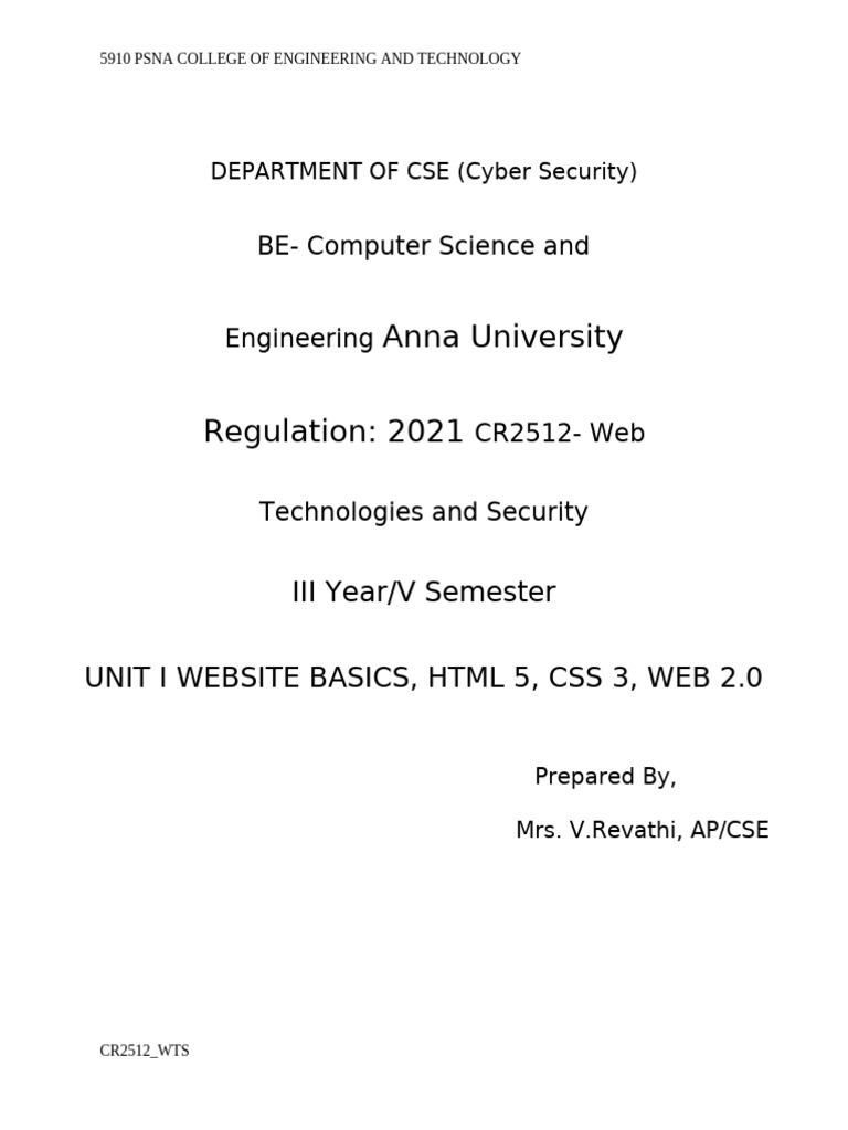 Web Technologies and Security Overview | PDF | World Wide Web ...