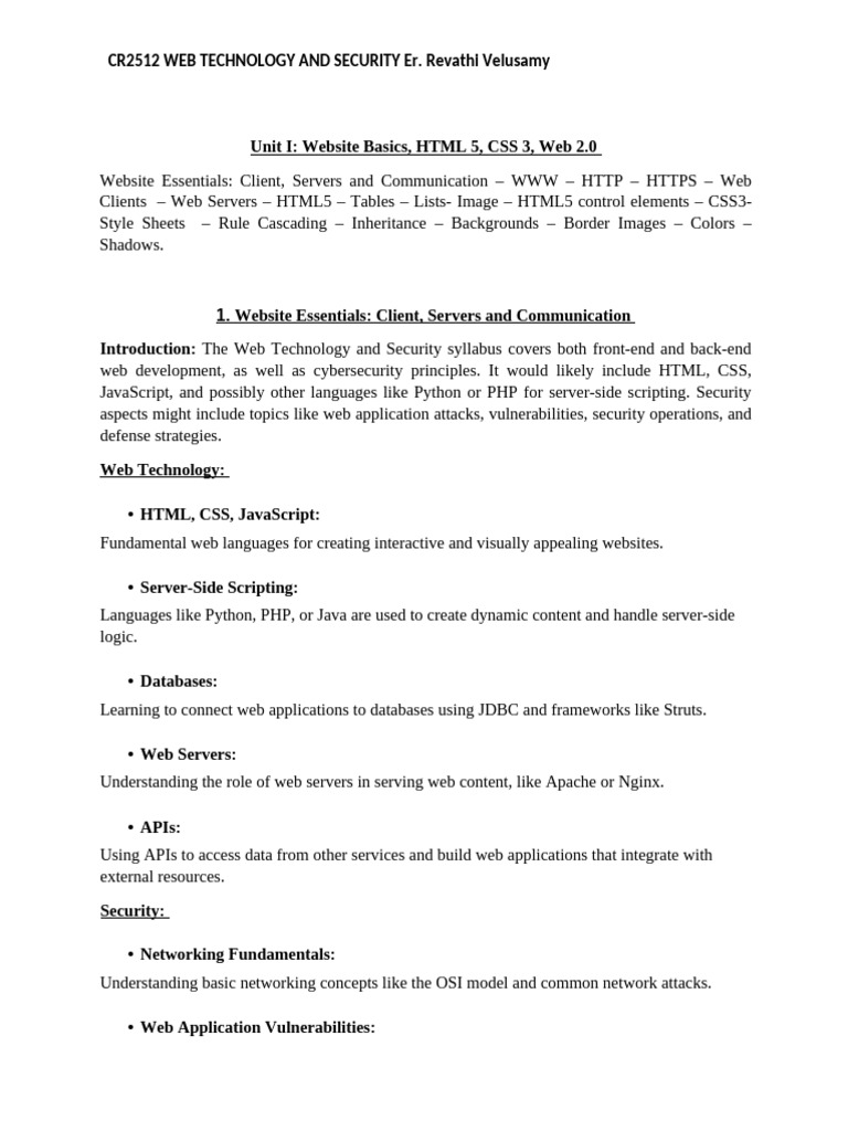Web Technology and Security Overview | PDF | World Wide Web | Internet ...