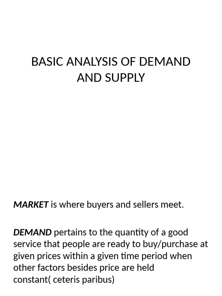 Demand and Supply Analysis Basics | PDF | Economic Equilibrium | Demand