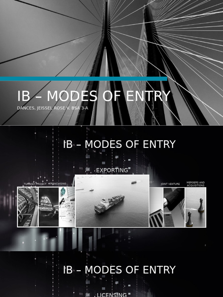 International Business Entry Modes | PDF | Franchising | License