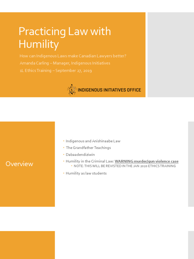 Practicing Law With Humility Presentation Slides Sept 2019 | PDF ...